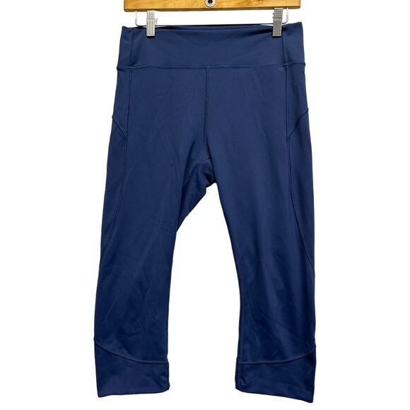 Lululemon Back In Movement Crop Everlux Gym Workout Leggings Blue 10 W6AHJS - Picture 1 of 9